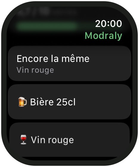 Modraly sur Apple Watch : « Encore la même » et favoris à enregistrer en un geste